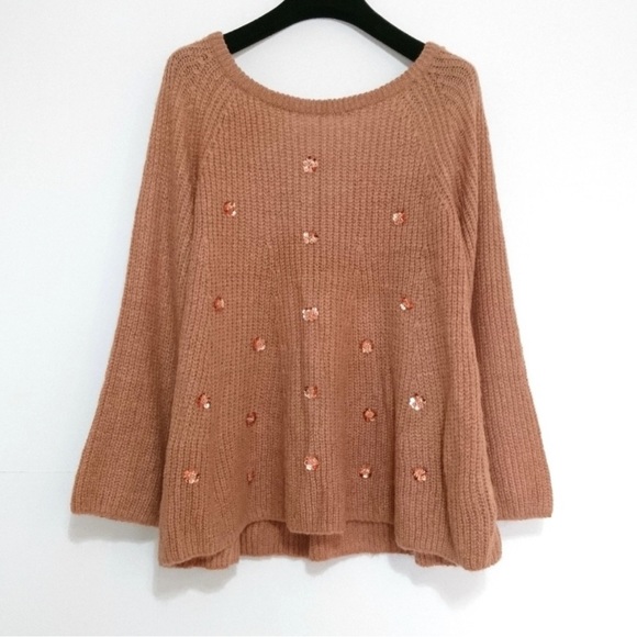 Lauren Conrad pink sequin/acrylic sweater - L - Picture 1 of 7